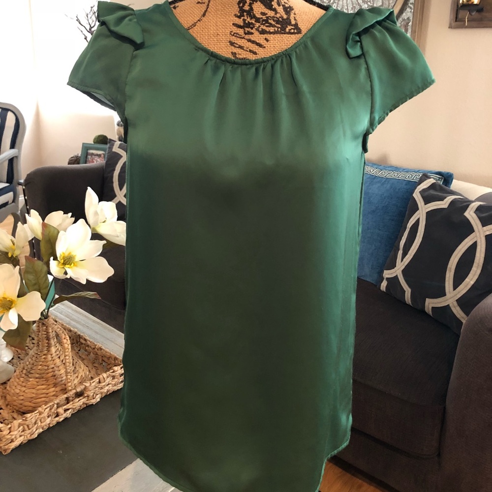 Zara Basic Emerald Green Blouse